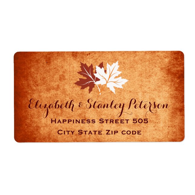 Eleganter Ahorn-Blätter Orange-Hochzeit im Herbst (Vorne)