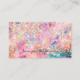 Eleganter Alkohol Tinte Holographic Glitzer Modern Visitenkarte
