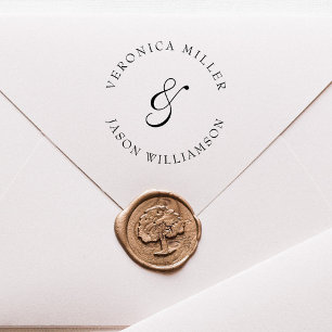 Eleganter Ampersand Hochzeit Paar zwei Nachnamen Permastempel
