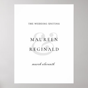 Eleganter Ampersand Minimal Moderne Hochzeit Poster