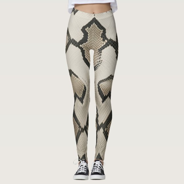 eleganter Anaconda-Stoffdruck Leggings (Vorderseite)