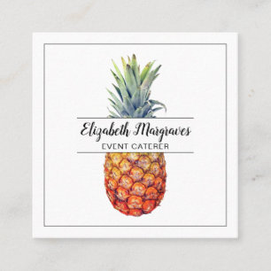Eleganter Ananas-Eventplaner und Caterer Quadratische Visitenkarte