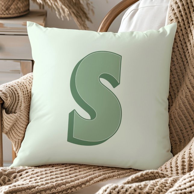 Eleganter Anfangsbuchstabe S Monogramm personalisi Kissen (Von Creator hochgeladen)