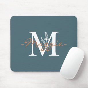 Eleganter Anfangswert M Monogram Türkis niedlich Mousepad