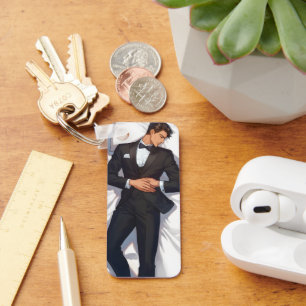 Eleganter Anime Man schlafen Schlüsselanhänger