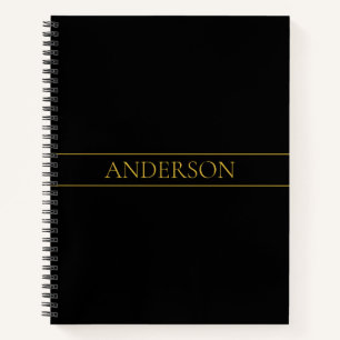 Eleganter anpassbarer goldener Text und Linien Notizbuch