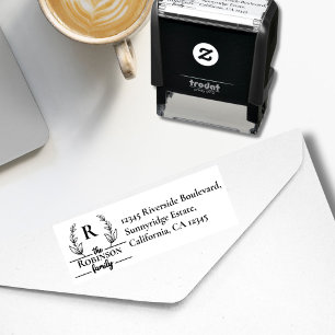 Eleganter anpassbarer Rücksendeadresse für Paare Permastempel