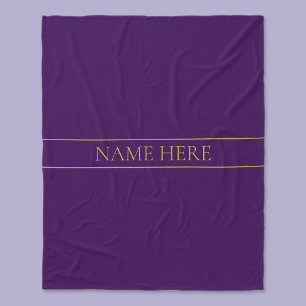 Eleganter anpassbarer Text Gold & Tiefes Lila Fleecedecke