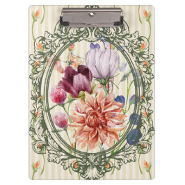 Eleganter antiker Rahmen Aquarell floral süß Klemmbrett