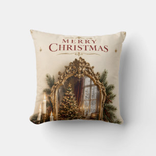 Eleganter Antiker Spiegel Weihnachten, Vintage Eur Kissen