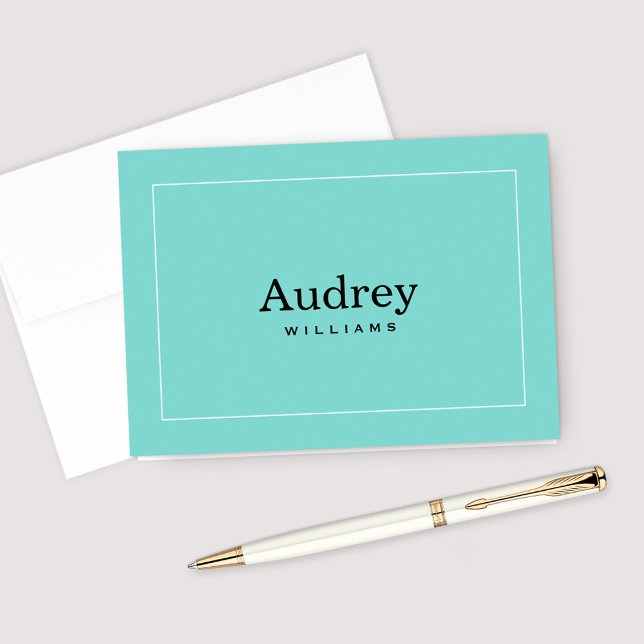 Eleganter aquablauer Monogramm-Name (Von Creator hochgeladen)