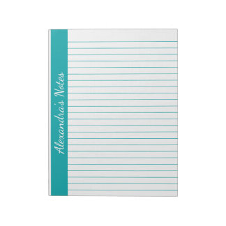 Eleganter Aquamariner 8,5 x 11-Letter-Größe Verlas Notizblock