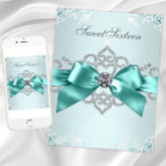 Eleganter Aquamariner Blue Diamond Einladung<br><div class="desc">Aquamarine blaue Geburtstagsfeier und jeden Anlaß Einladung Vorlage. Fügen Sie einfach Ihren Text vorne und hinten hinzu.</div>