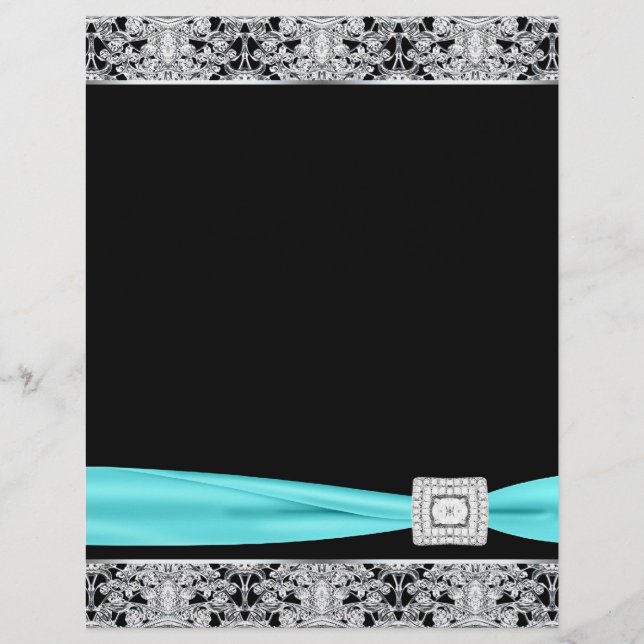 Eleganter Aquamariner Blue Silver Flyer Vorlage (Vorne)