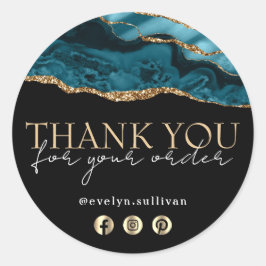 Eleganter aquamariner Gang Dankeschön Aufkleber