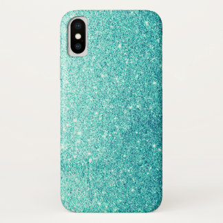 Eleganter aquamariner Glitzer Case-Mate iPhone Hülle