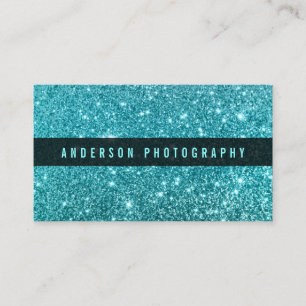 Eleganter Aquamariner Glitzer Sparkle Business Car Visitenkarte