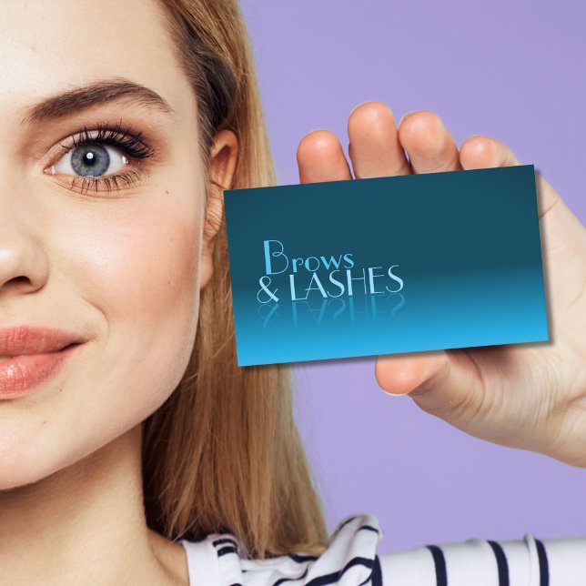 Eleganter Aquamariner Gradient Mirror Schriftart C Visitenkarte (Von Creator hochgeladen)