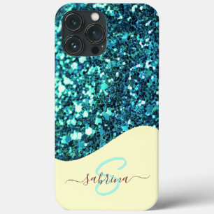 Eleganter Aquamariner grüner Tropfen Glitzer Mit M Case-Mate iPhone Hülle