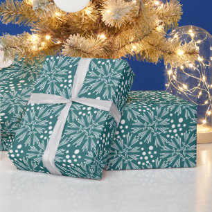 Eleganter aquamariner grüner Weihnachtsfeiertag Geschenkpapier