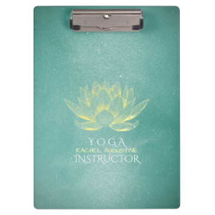 Eleganter Aquamariner Lotus Yoga Mediation-Lehrer Klemmbrett