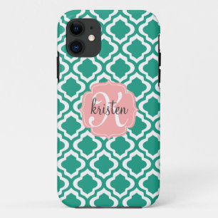 Eleganter aquamariner Marokkaner Quatrefoil Case-Mate iPhone Hülle