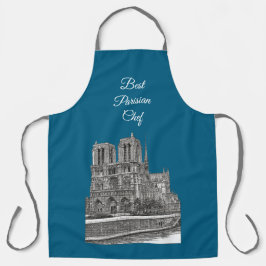 Eleganter Aquamariner Notre Dame Best Pariser Koch Schürze