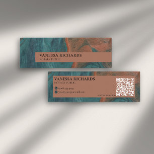 Eleganter Aquamariner und koppler Abstrakter QR-Co Mini Visitenkarte