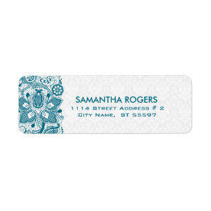 Eleganter, Aquamariner, Vintager, blühender Spitz-