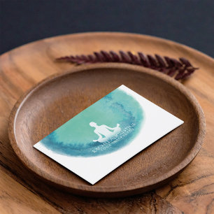 Eleganter Aquamariner Yoga-Meditationslehrer Visitenkarte