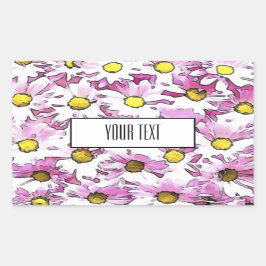 Eleganter Aquarel-Marguerit Rechteckiger Aufkleber