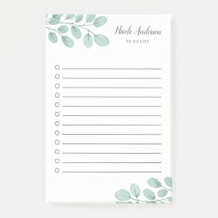 Eleganter Aquarell-Eukalyptus Zu-listen auf Post-it Klebezettel