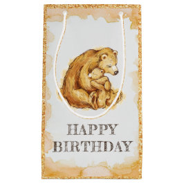 Eleganter Aquarellbär zum Geburtstag Kleine Geschenktüte