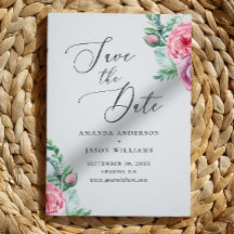 Eleganter Aquarellgarten Hochzeit Rosa Boho