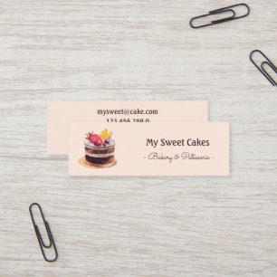 Eleganter Aquarellkuchen Patisserie cupcake Mini Mini Visitenkarte