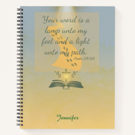 Eleganter Aquarellpsalm 119:105 Notizbuch