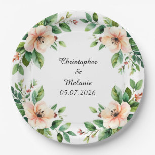Eleganter Aquarellrahmen Pappteller