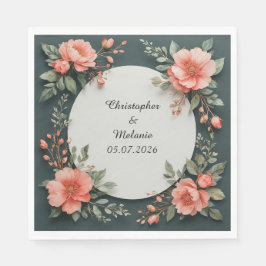 Eleganter Aquarellrahmen Serviette