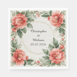 Eleganter Aquarellrahmen Serviette