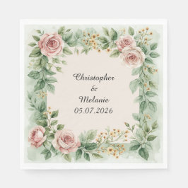 Eleganter Aquarellrahmen Serviette