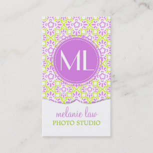 Eleganter Arabeske-Damast-lila lila Visitenkarte