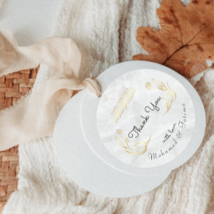 Eleganter arabischer Danke-Aufkleber mit Blumendes Runder Aufkleber