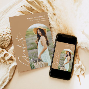 Eleganter Arch Foto Abschluss Einladung