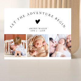 Eleganter Arch Minimal Foto Collage Baby Dusche Postkarte