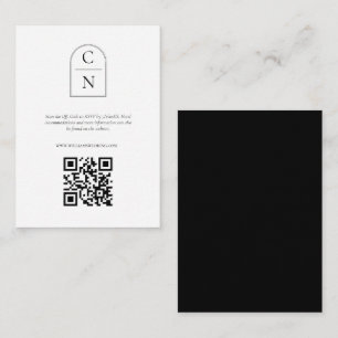 Eleganter Arch Monogram QR Code UAWG Begleitkarte