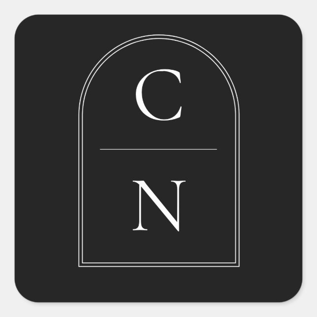 Eleganter Arch Monogram-Umschlag Aufkleber (Vorderseite)