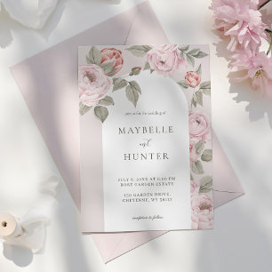Eleganter Arch Watercolor Pink Peony Floral Blosso Einladung