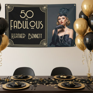 Eleganter Art Deco 50. und Fantastischer Geburtsta Banner