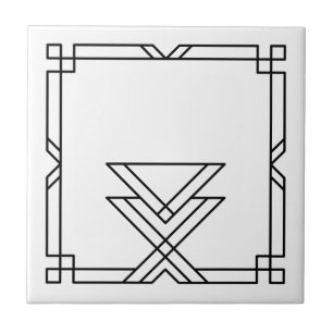 Eleganter Art Deco Einfache geometrische Rahmen Fliese