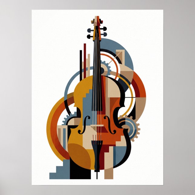 Eleganter Art Deco Jazzposter Poster (Vorne)